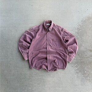 Vintage LL Bean Chamois Cloth Shirt Mens MT Dusty Plum/Pink Heavy Cotton Flannel
